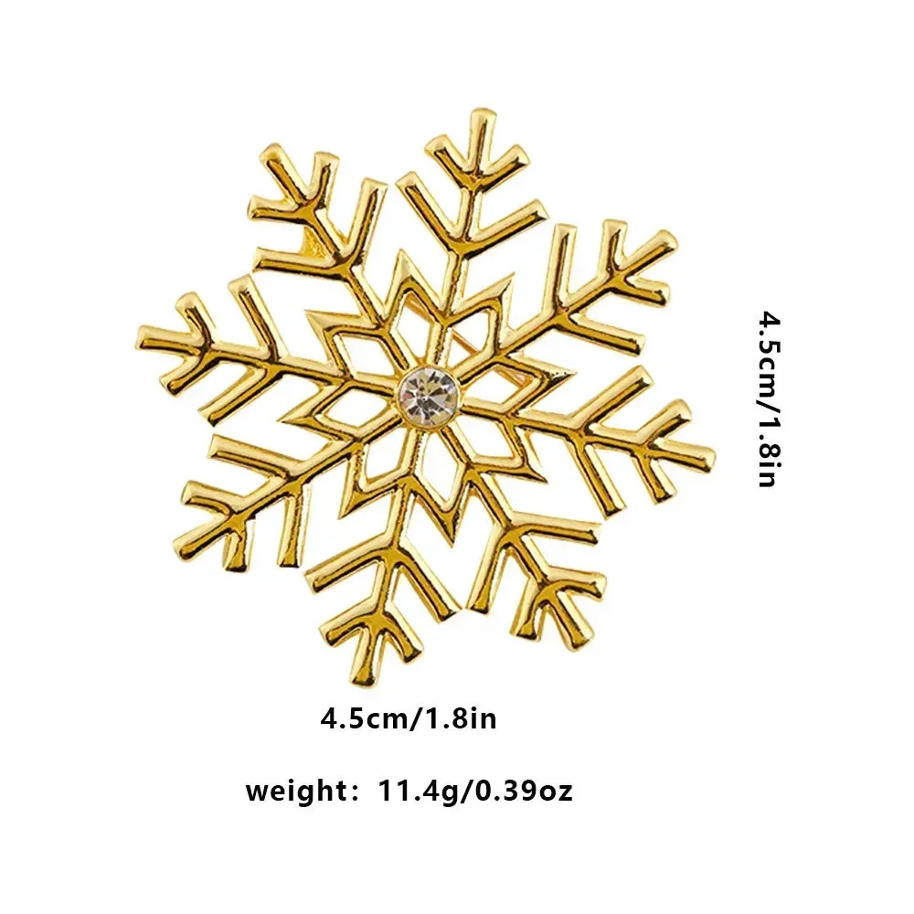 New Product Creative Christmas Ins Classic Style Rhinestone Pearl Snowflake Brooch Simple Anti-Unwanted-Exposure Buckle Corsage