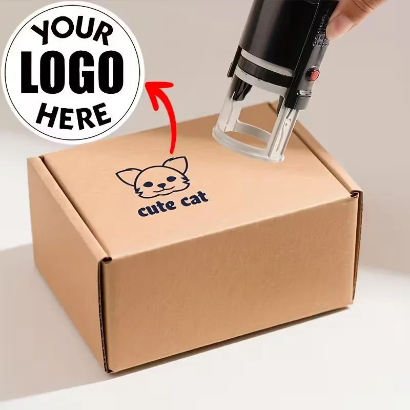 50 mm personalisierte Logo-Stempel, individuelle selbstfärbende Stempel, runde individuelle Business-Logo-Textstempel.