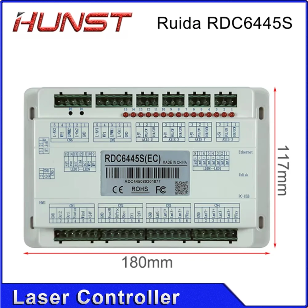 HUNST Ruida RDC6445G Karta sterowania laserem CO2 Płyta główna do systemu sterowania maszyną do cięcia laserowego CNC RDC6445S