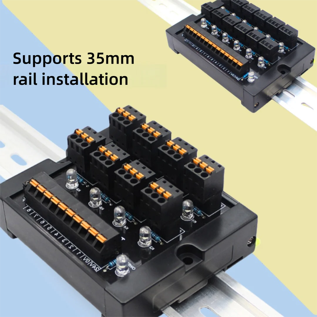 8way 12way 16 in-line sensor DIN rail terminal connector I/O Close to the photoelectric switch junction box PNP/NPN common