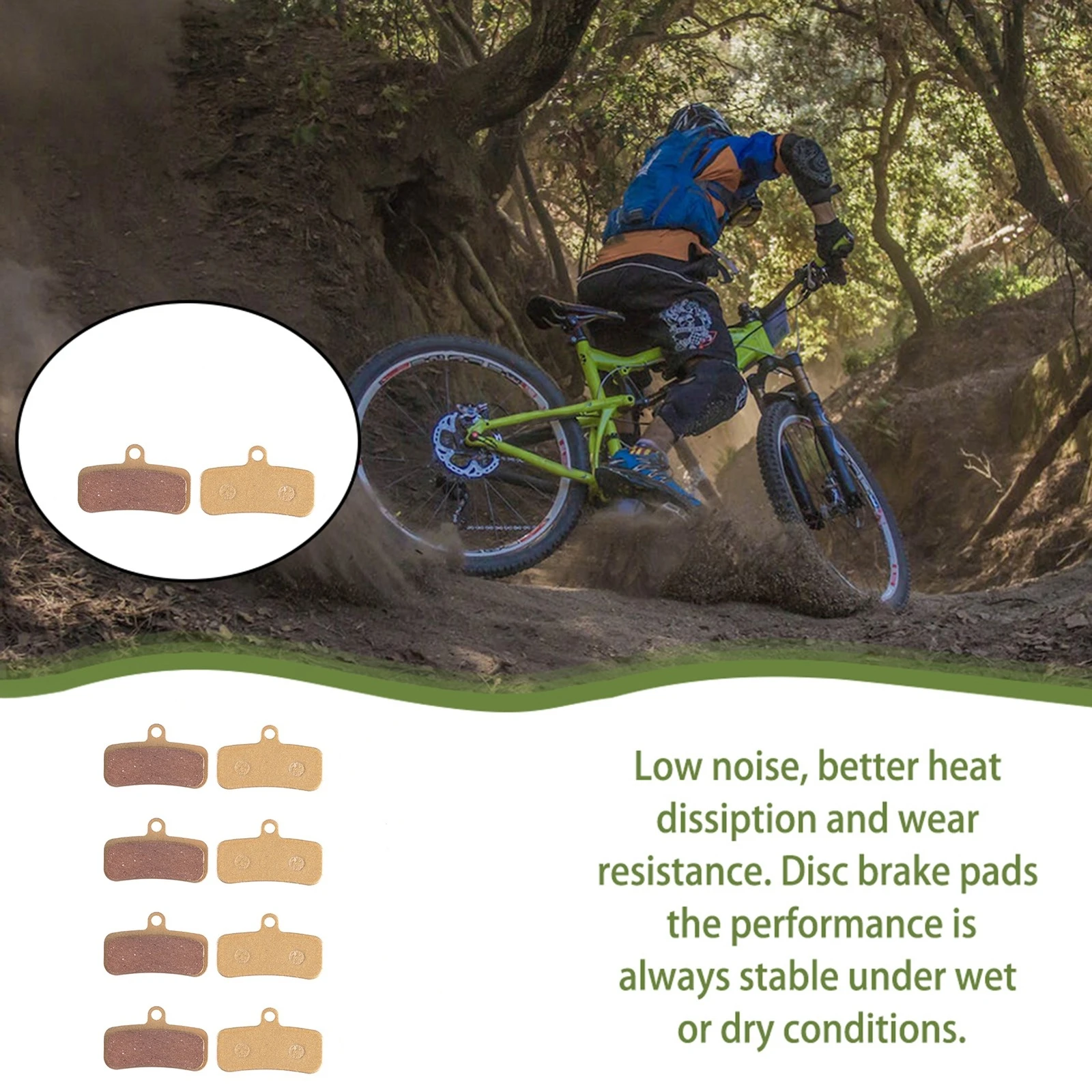 Practical Bicycle Brake Pads 4 Pairs Bike Accessories For XT M8020 Full Gold Pads Replacement Practical Bicycle