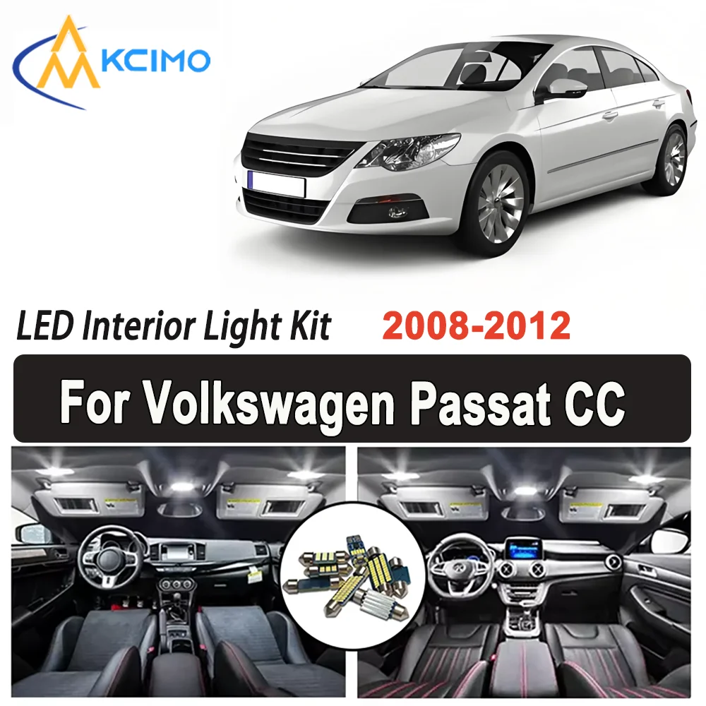 

Kcimo LED For Volkswagen Passat CC 2008-2012 Premium Bright LED Interior Dome Map Trunk Light Kit Car Led Lamps Canbus Car LED