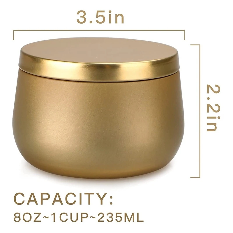 24Pcs Candle Tins, 8 Oz, 2 Color Candle Containers, Candle Jars For Candle Making, DIY Candle Can Set For Candles Making