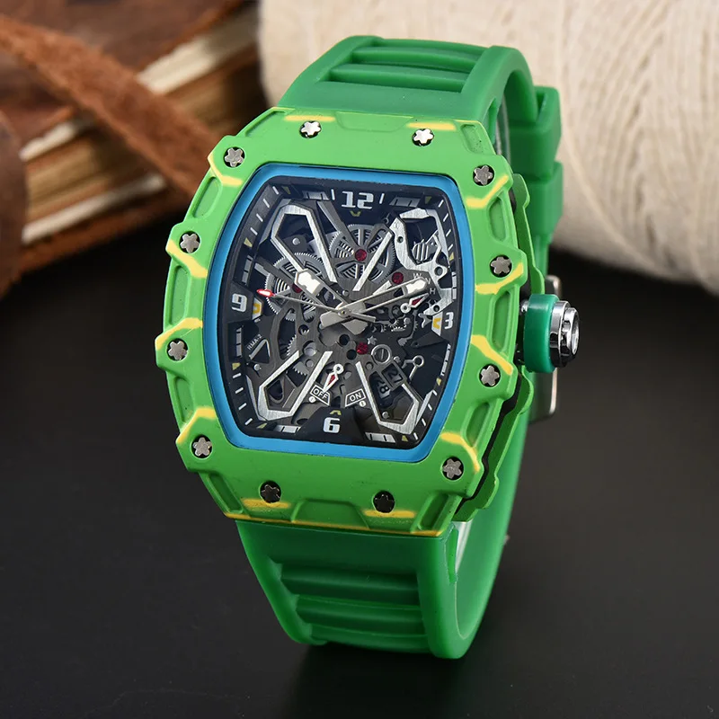 Foreign trade new men\'s watch wholesale color line hollow dial quartz watch simple fashion watch spot