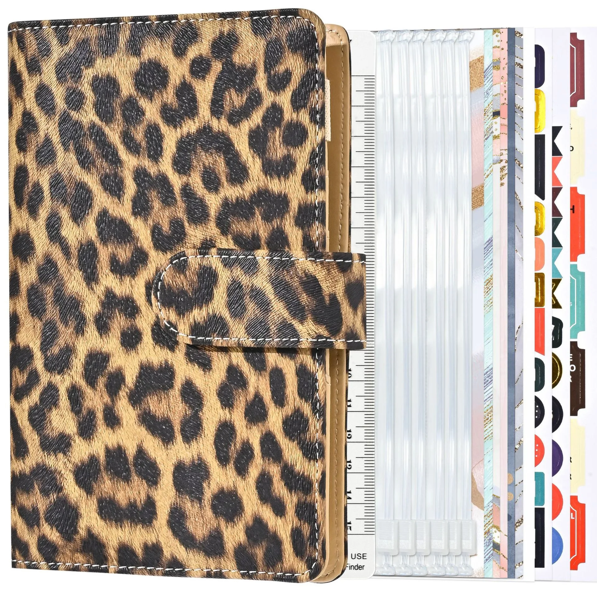 A6 Budget Binder Notebook Money Saving Organizer for Cash Bills, Budget Planner with Zipper Envelopes & Expense Budget Sheets