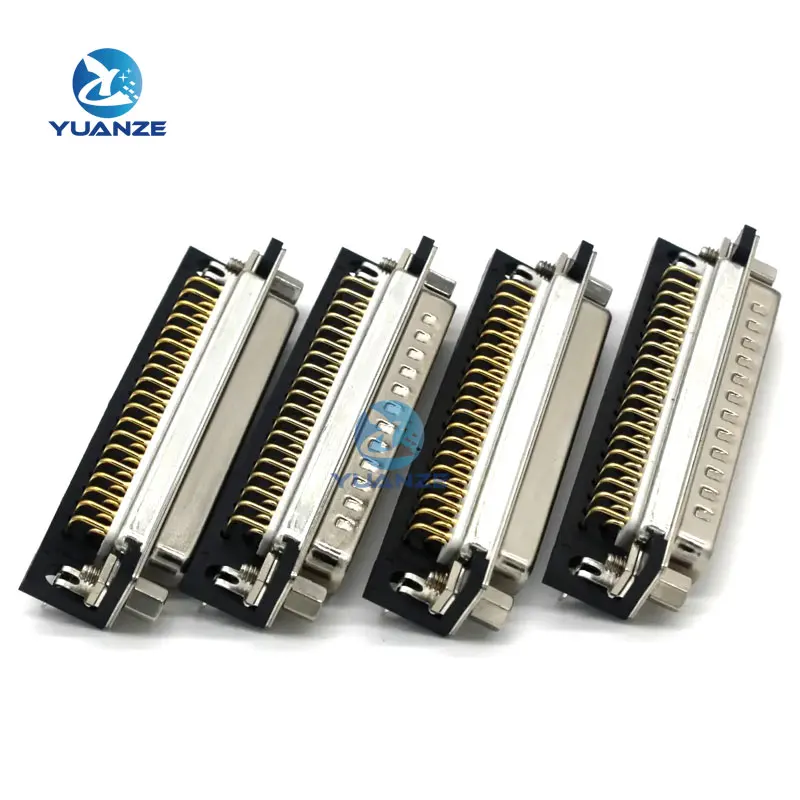 1PCS 3U Gold Plated Solid   DB37 female/male PCB mount D-Sub 37-pin PCB connector RS232 connector 90 degree bend pin DR37