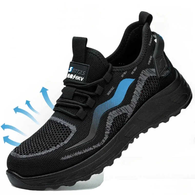 

men fashion breathable plastic toe covers safety shoes summer work boots worker insulated sneakers tooling security footwear man