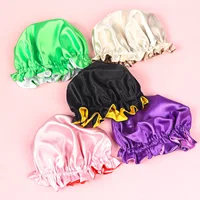 Child Girl Satin Silk Sleeping Cap for Children Baby Hair Bonnet for Sleeping Baby Silk Bonnet Double Layer Octopus Hair Cap 2