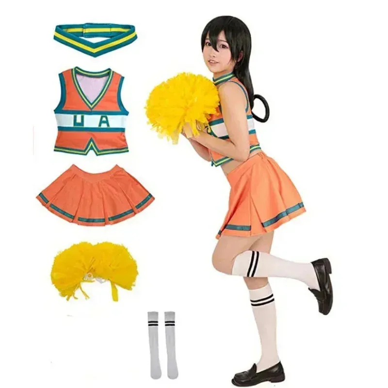

Halloween Costumes Boku No Hero Academia My Hero Academia Asui Tsuyu Cosplay Costume Cheerleader Cheerleading Uniform