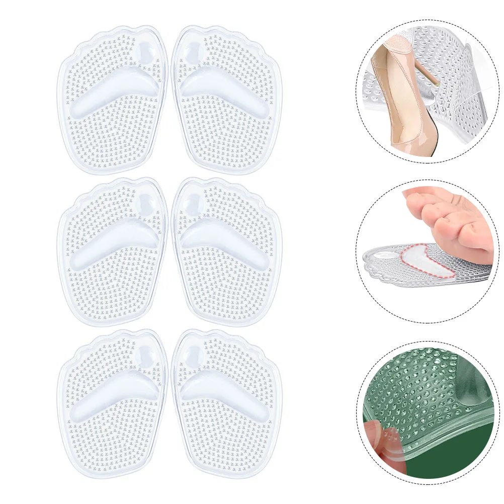 Coussinets antidérapants pour l'avant-pied, 3 paires, coussins à talons hauts, soulagement de la douleur du pied, Inserts adhésifs pour chaussures, Support du pied pour femmes