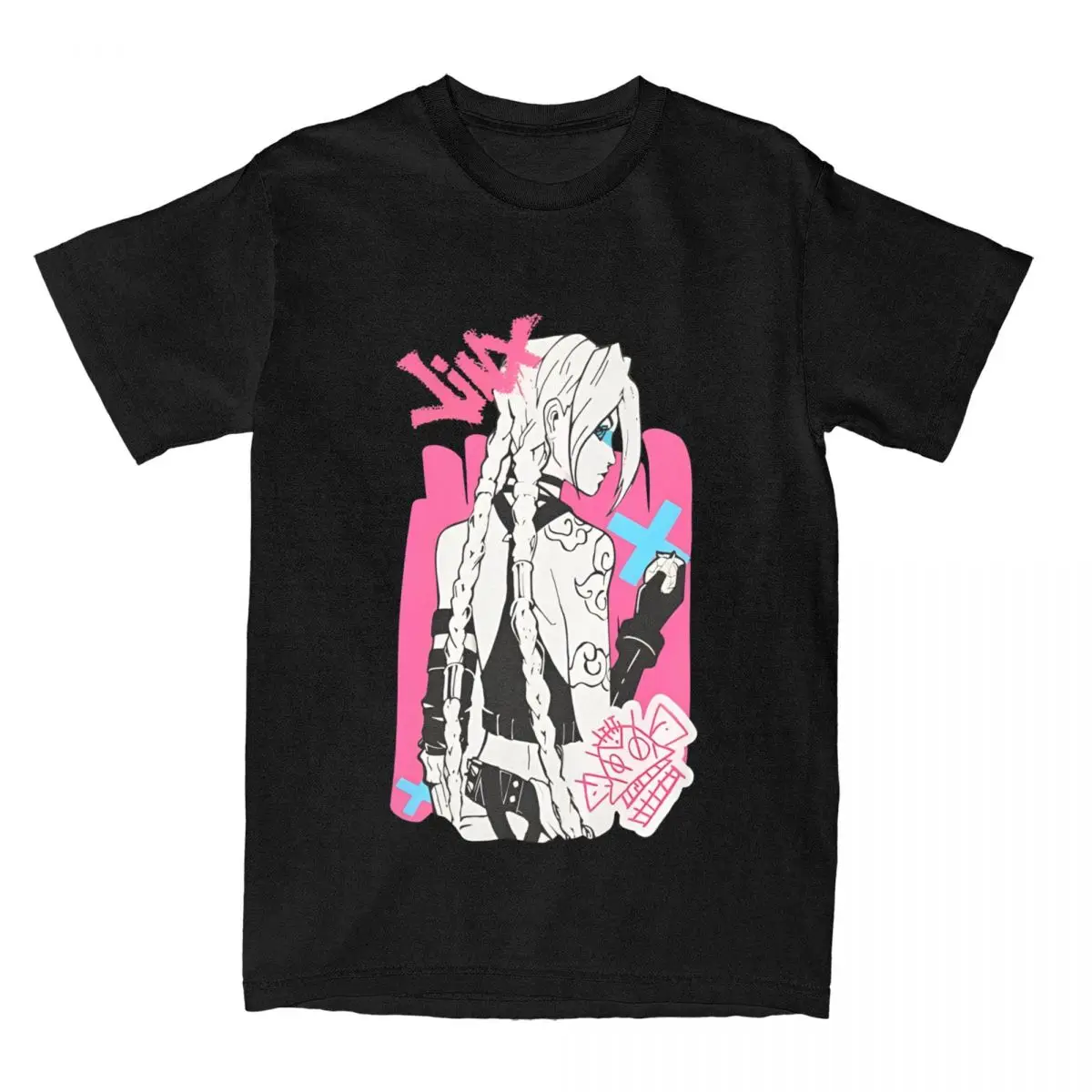 

Jinx's Rebellious Twisted World Arcane Anime TShirt Trending T-Shirt Women Men Short Sleeve Tops Summer Cotton Plus Size Clothes