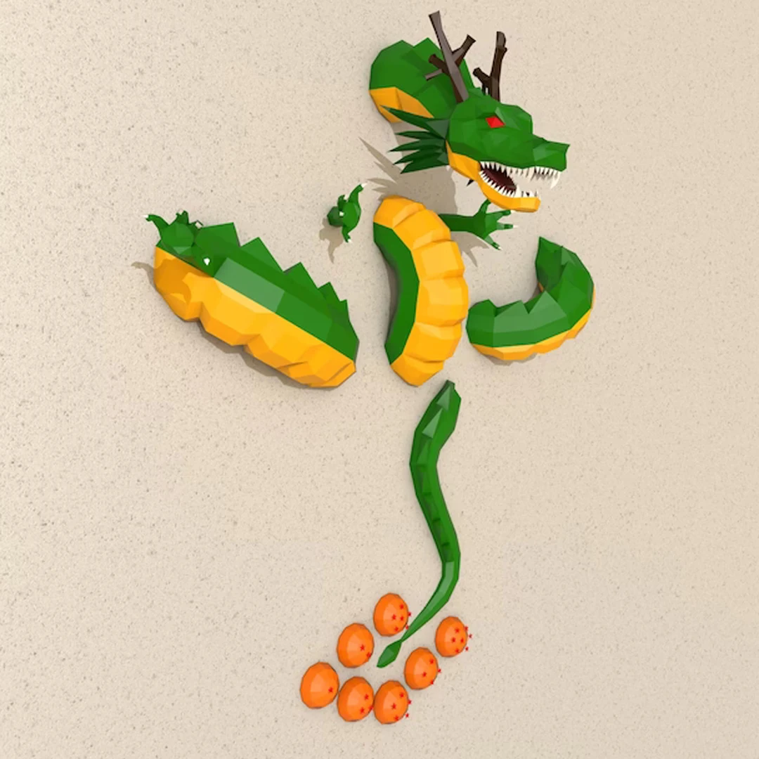 

2m Shenron Paper Model DragonBallZ ShenLong Wish Ball Papercraft 3D DIY Puzzles Toys Handmade Origami Wall Decoration Home Decor