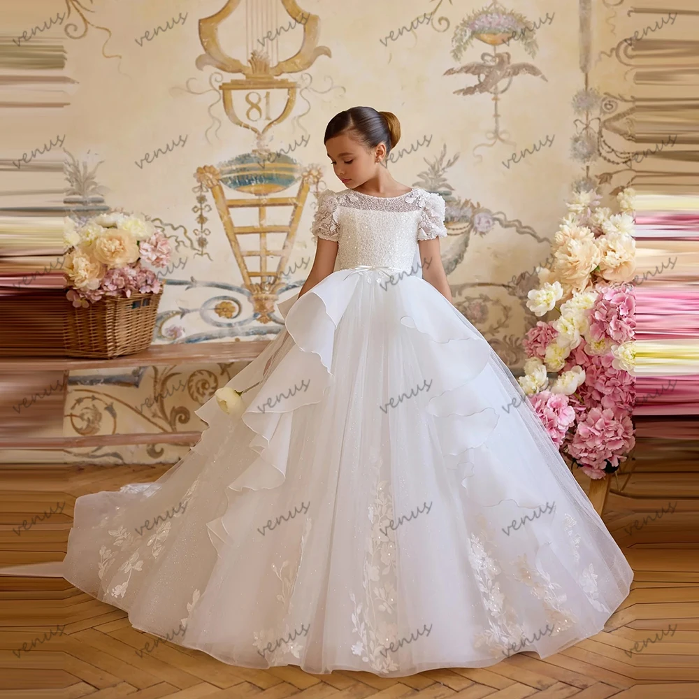 Pretty Ball Flower Girl Dresses    Floor-Length Princess Birthday Dress Customized Vestidos De Novia 2026
