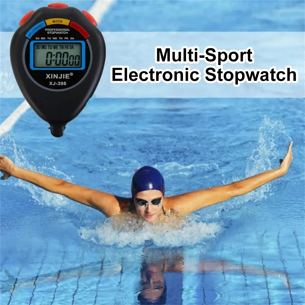 Portable Handheld Waterproof Digital LCD Stopwatch Chronograph High Precision Professional Sports Training Stopwatch Timer