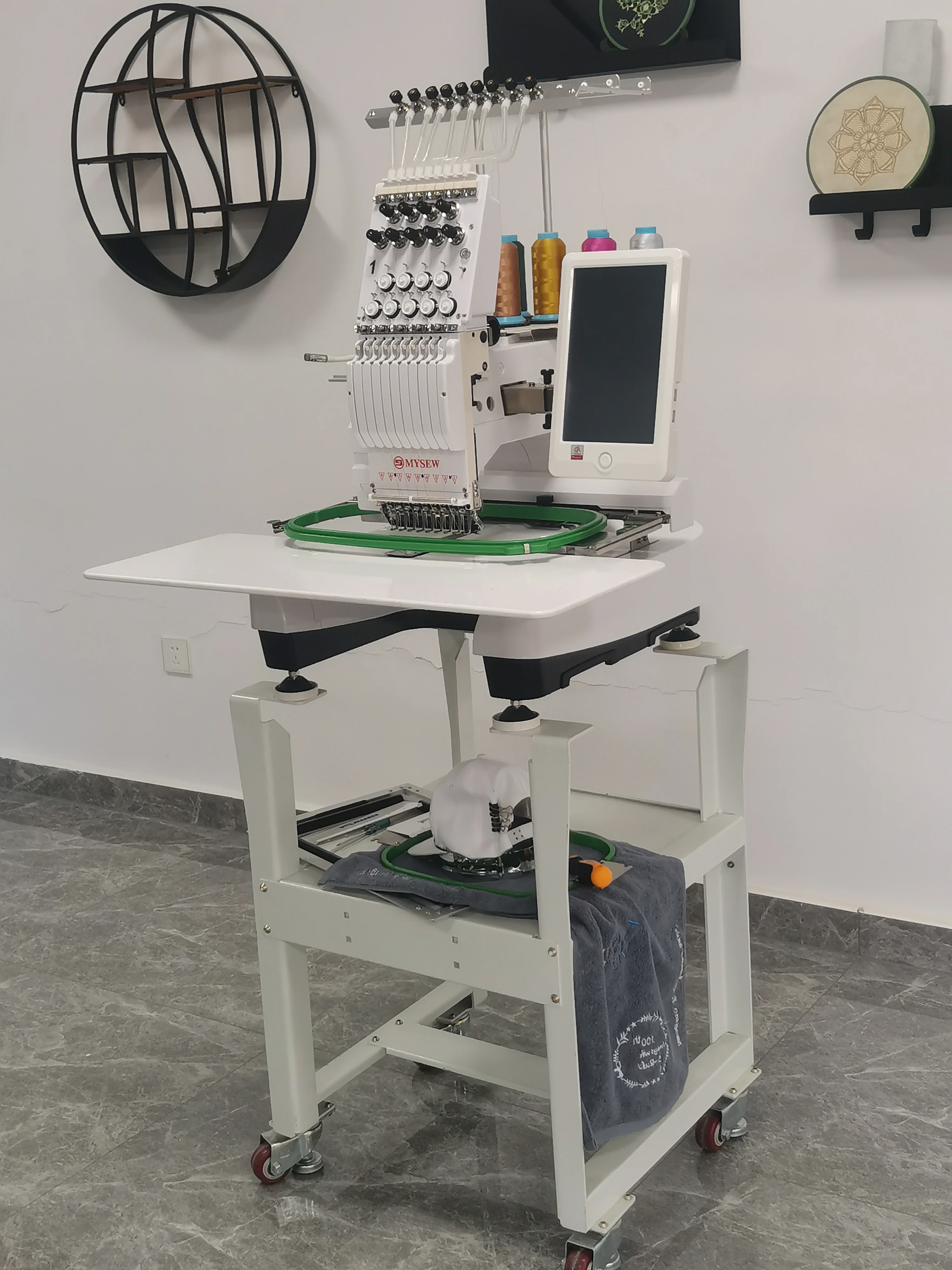 MYSEW MFS800  9  s Single Head Automatic Computerized Digital Hat Shoes T-shirt Industrial Cap Embroidery Machine Prices view 6