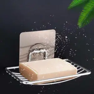 Bad Edelstahlseife, Einschichtabfluss, Wandsuspension, leichtes Luxusregal, kein Schlag, keine Nägel, 1PC 8 Hauptverkäufe Edelstahl -Wandseifentür - №6