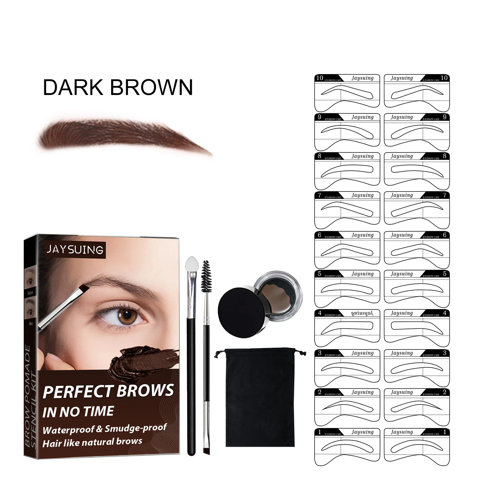 Eyebrow Cream Kit Waterproof Quick Drying Long Lasting Shaping Sweatproof Fast Tint Eyebrow Dyeing Brow Enhancers Brush Set