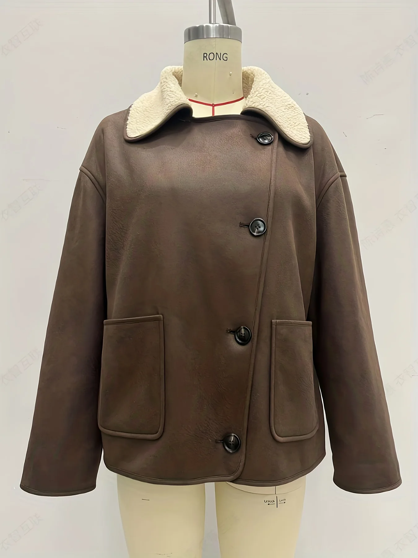 2025 Autunno/Inverno delle nuove donne francese elegante caldo colletto di lana moda doppia faccia pelliccia giacca di un pezzo abbigliamento femminile