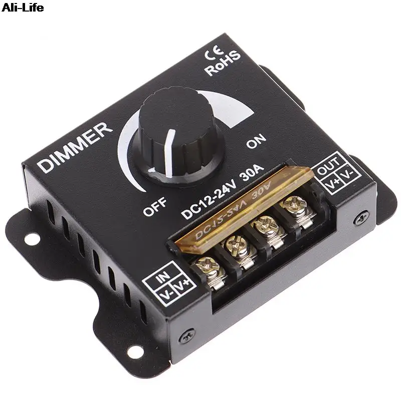 1Pc DC12V-24V LED Dimmer 30A 360W striscia regolabile per vendita calda monocolore 5050/3528