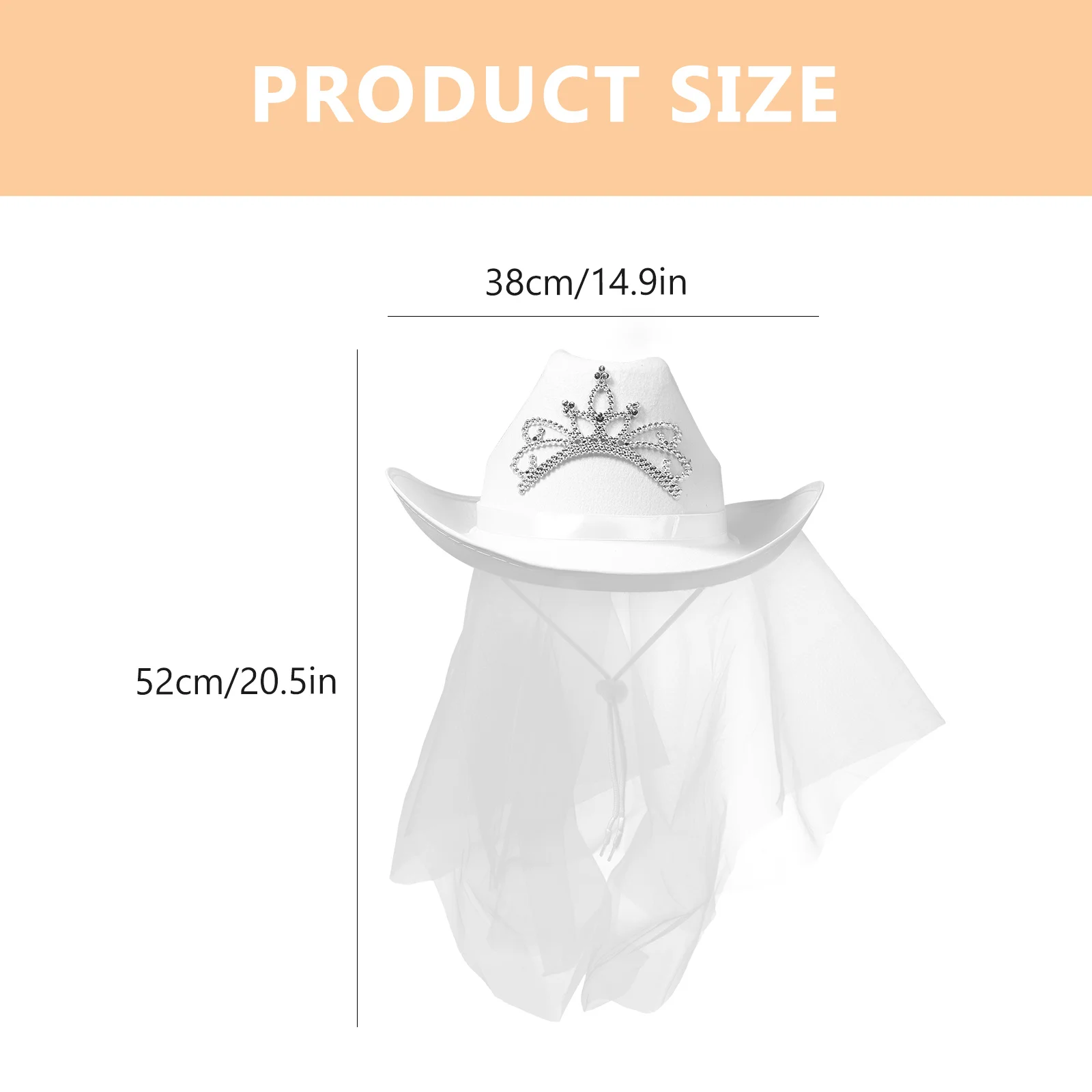 قبعة رعاة البقر البيضاء على شكل تاج حجاب ديكور العروس قبعة راعية البقر لحفلات الزفاف وحفلات الزفاف وتصوير الصور