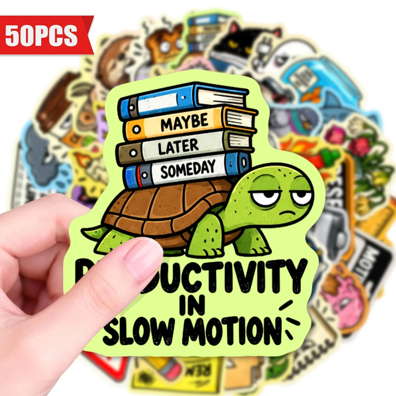 50 PCS Sad Cute Fun Personality Expression Graffiti Stickers Water Cup Luggage Pen Diary Guitar Helmet Waterproof Decorate Decal