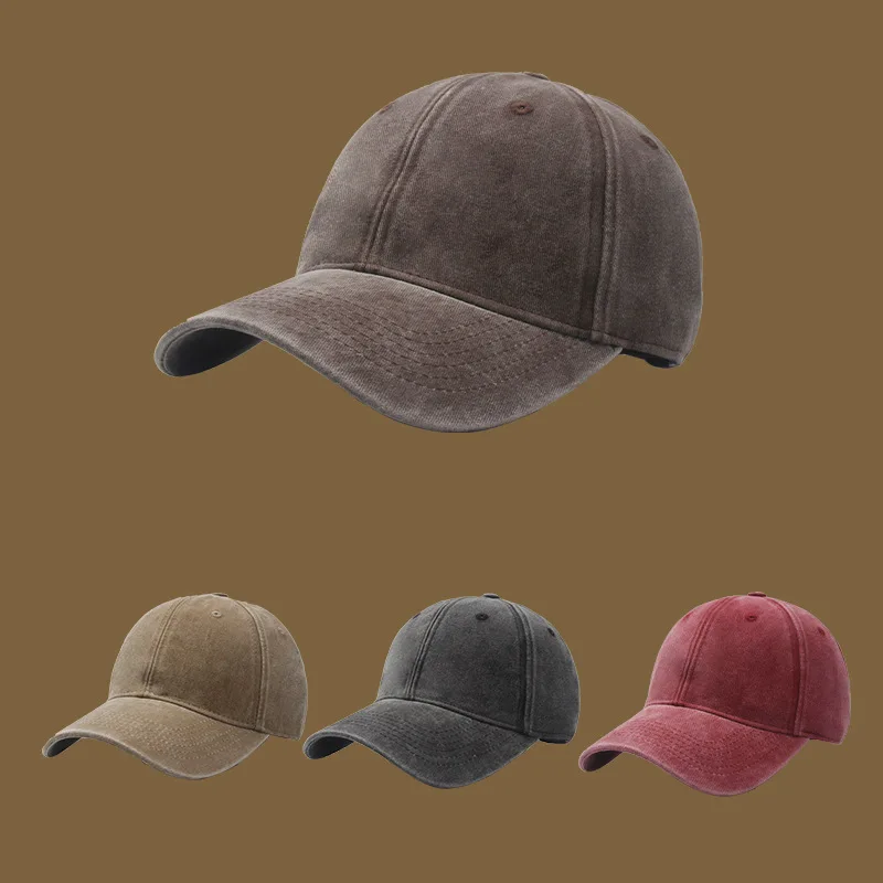 

Distressed Washed Baseball Cap Plus Size Adjustable Sun Protection Embroidered Design Breathable Cotton Outdoor Unisex for Men W