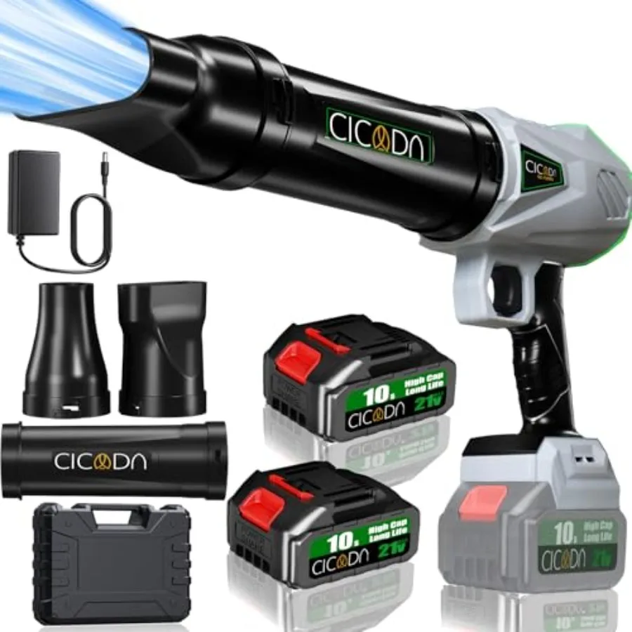 

Cordless Leaf Blower All-Season Multi-Surface Cleaner with 2×3.0Ah Battery Pack and Adjustable Nozzle - Lightweight Design Idea