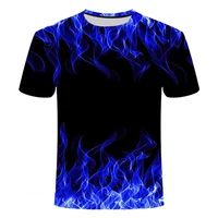 Mens T Shirt Short Sleeve Flame 3D Print Summer Oversized Breathable Fitness Sports Shirt Woman T-Shirts Outdoor Running Tops 2