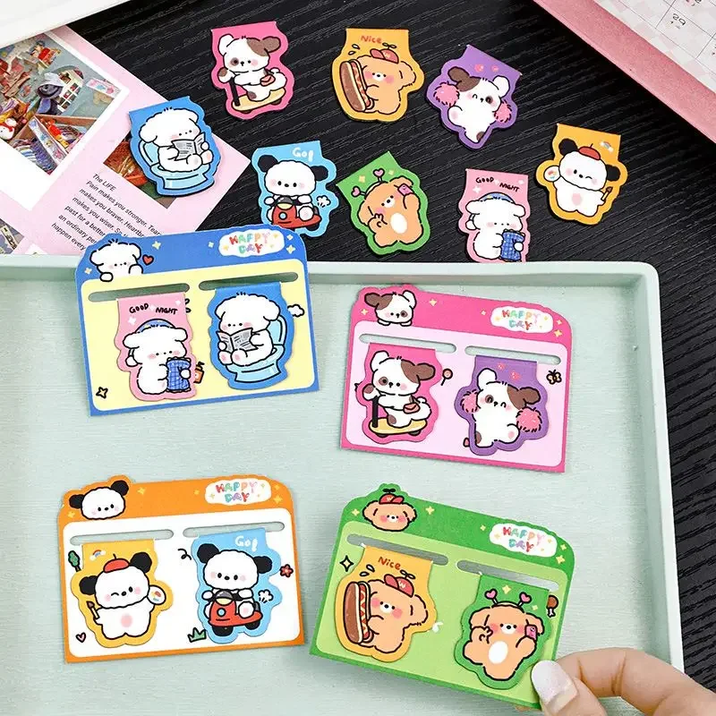 8PCS/SET kawaii Cartoon Animals Magnetic Bookmarks Cute Books Magnet Mark Puppy Book Accessories for Children School Supplies