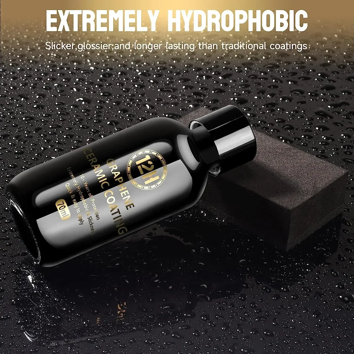 140ml 12H Graphene Ceramic Coating with Self Healing and UV Track Technology Car Detailing Professionals 10+ Years of Protection