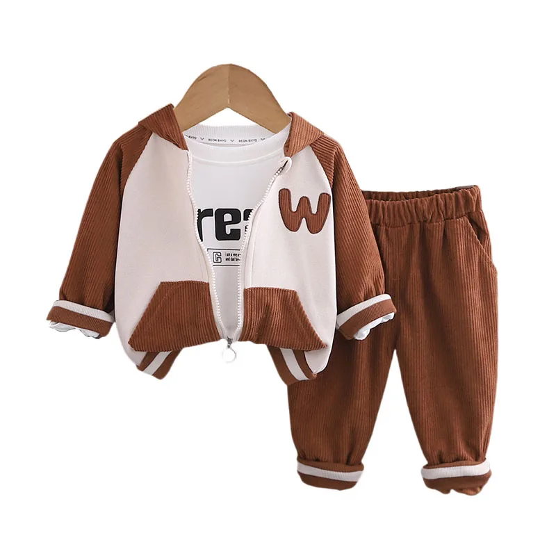 

Children's Clothing 2024 Fall Baby Boy Clothes Cute Casual Hooded Jackets + T-shirts + Pants Sport Suit for Kids Boys Outfit Set