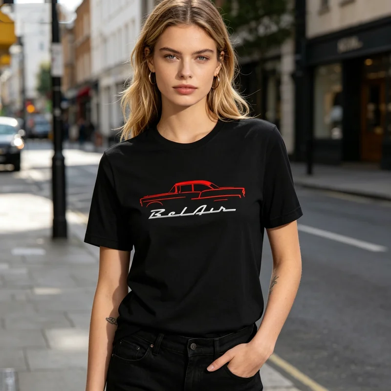 เสื้อยืดลายรถเบลแอร์สไตล์เรโทร - Women'S Fashion In The 50S บทวิจารณ์และราคา