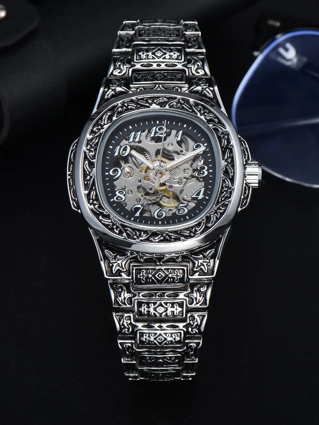 LONGLUX Automatic Mechanical Men's Skeleton Watch