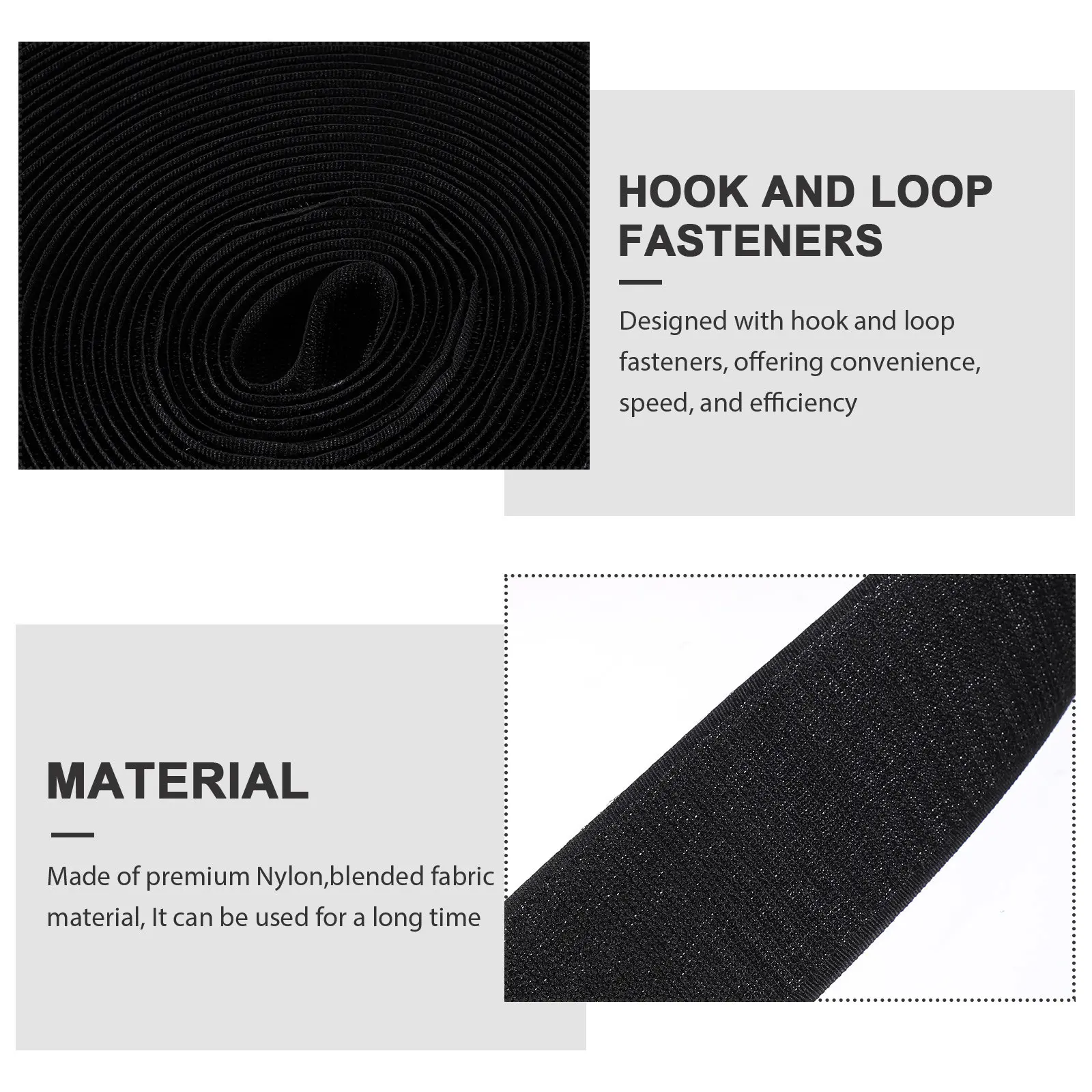 2 Rolls Premium Hook and Loop Tape with Adhesive Backing Sew on Strips for Luggage Clothing Handicrafts DIY Projects Versatile