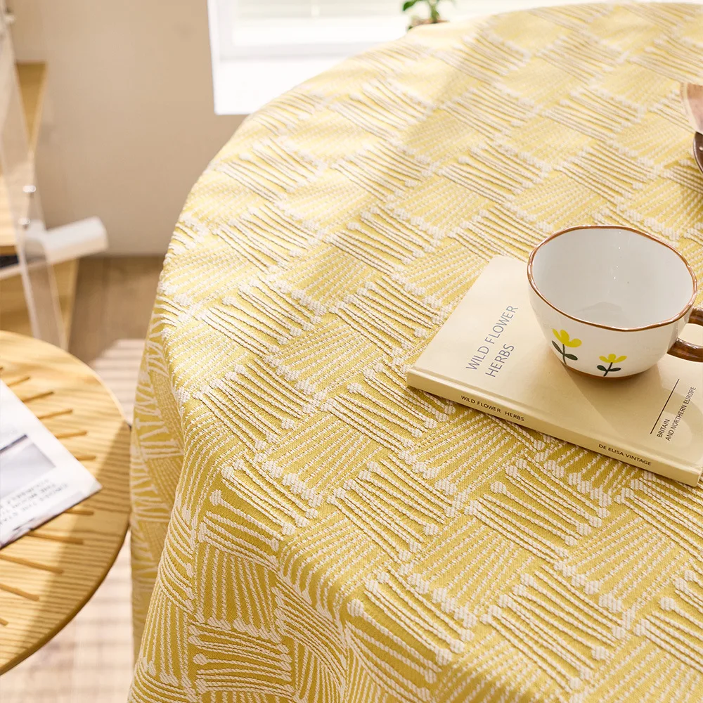 1 Thick Cotton Linen Tablecloth Square Three-Dimensional Pattern Tablecloth Heat-Resistant And Wear-Resistant Tablecloth
