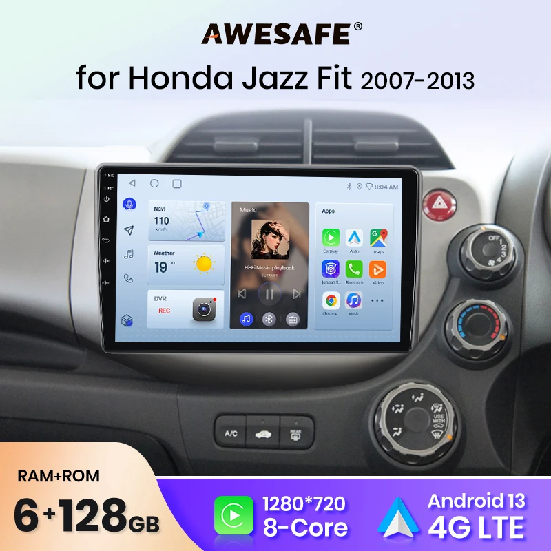 AWESAFE PX9 Plus Car Radio For HONDA FIT JAZZ 2007 - 2013 wireless CarPlay Android Auto No 2 din 2din DVD