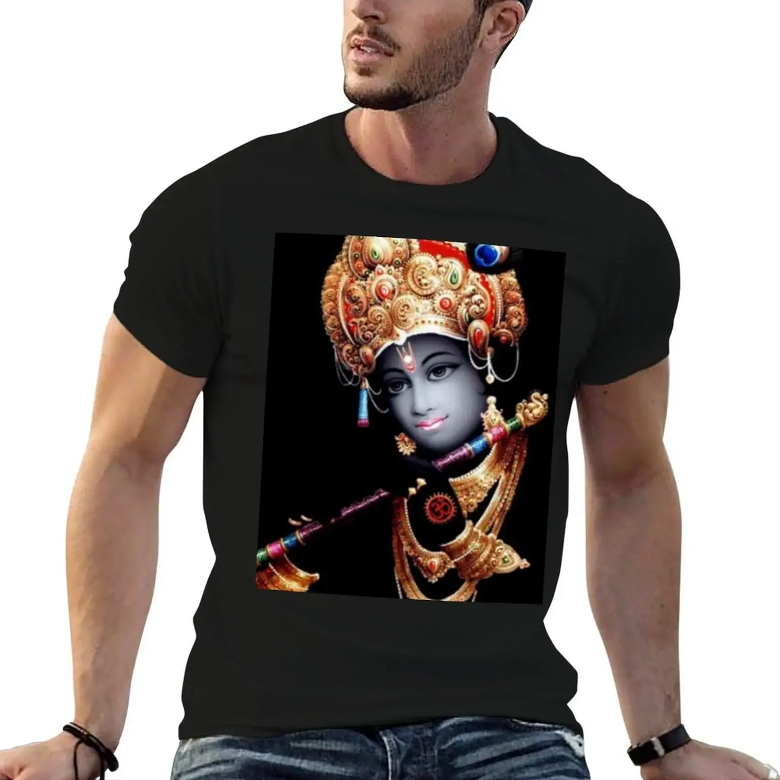 Shri Krishna T-Shirt plus size tops boys animal print custom t shirt customs design your own plus size men clothing