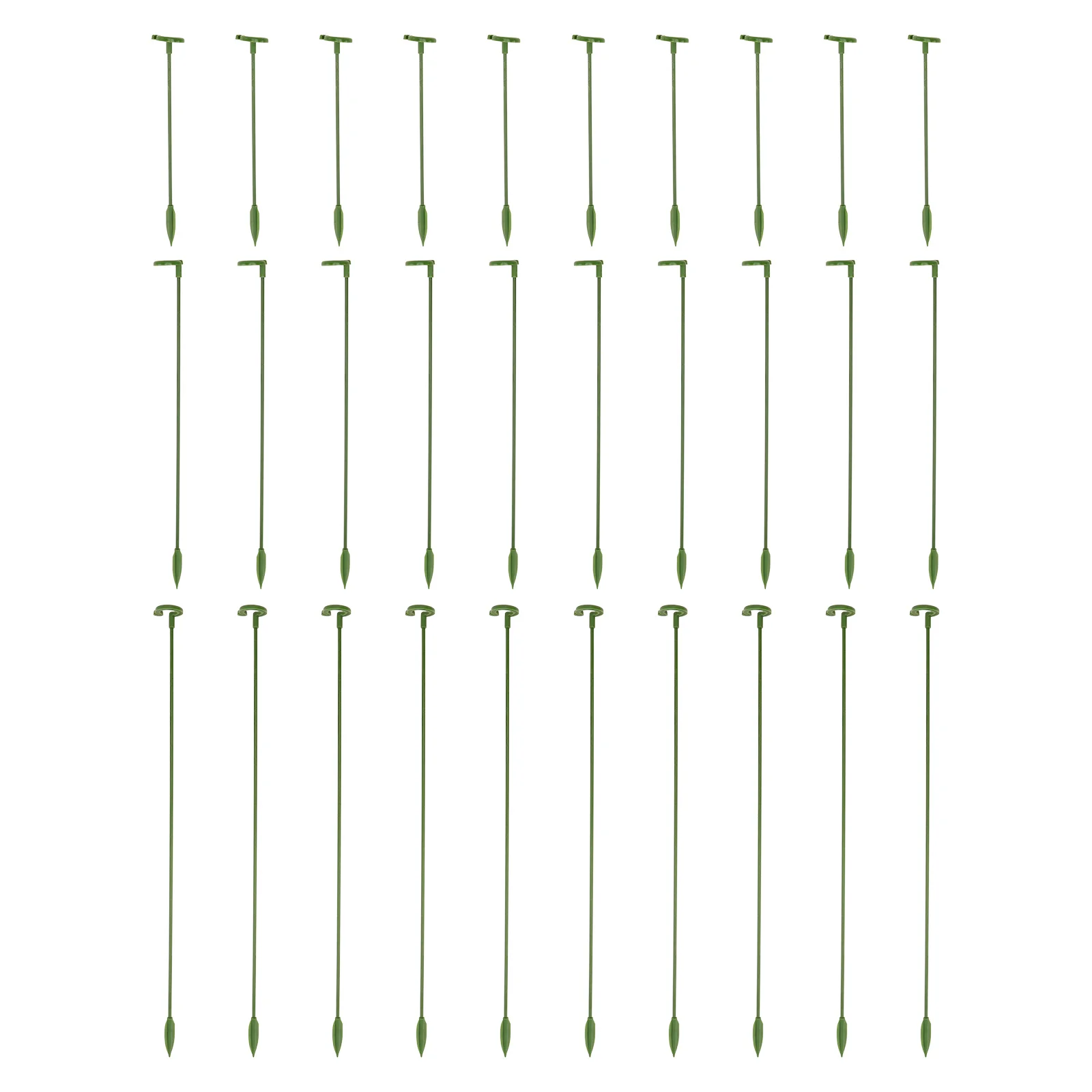 

30pcs Plant Support Rods 3 Sizes Green Fiberglass Lightweight For Potted Plants Indoor Garden Bonsai Flower Succulents Stand