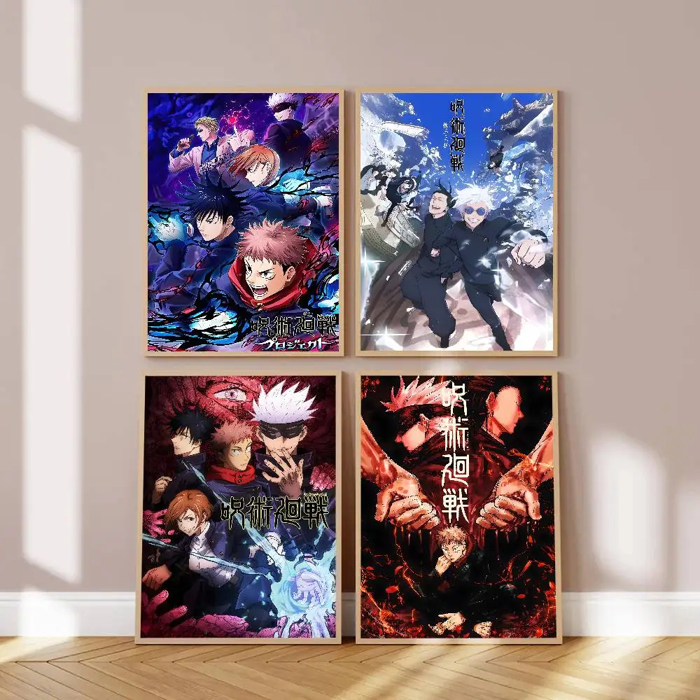 1pc J-Jujutsu K-Kaisen Anime Poster HD Home Decor Sticky Wall Waterproof Home Living Room Bar Aesthetic Decor