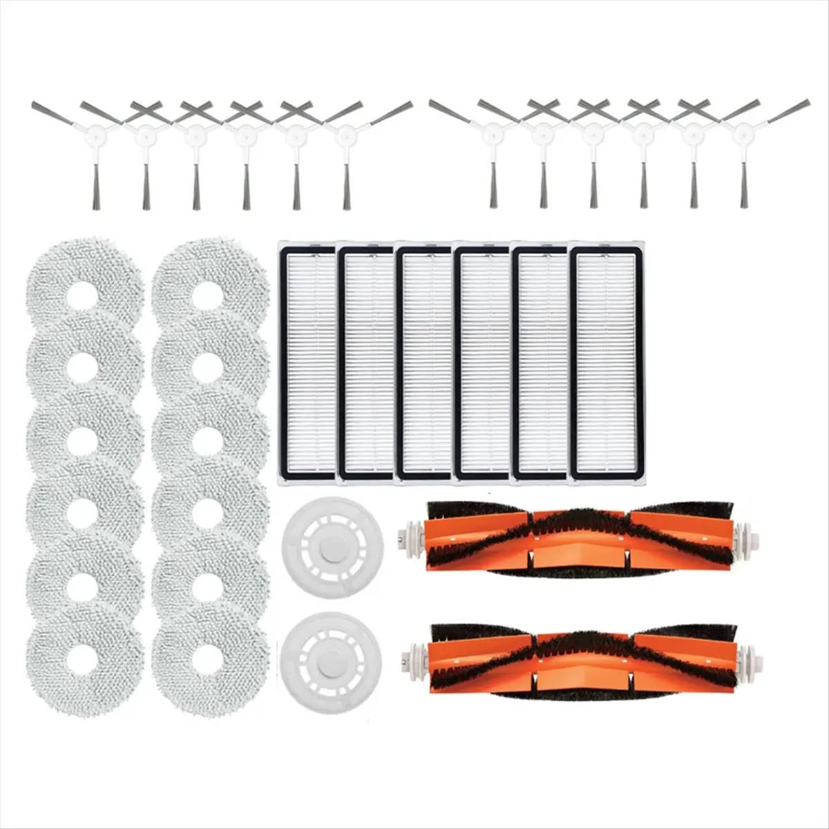 

38 шт. сменных запчастей для робота-пылесоса Xiaomi S10+ / S10 Plus / B105: основная и боковые щетки, HEPA-фильтр, салфетка для влажной уборки