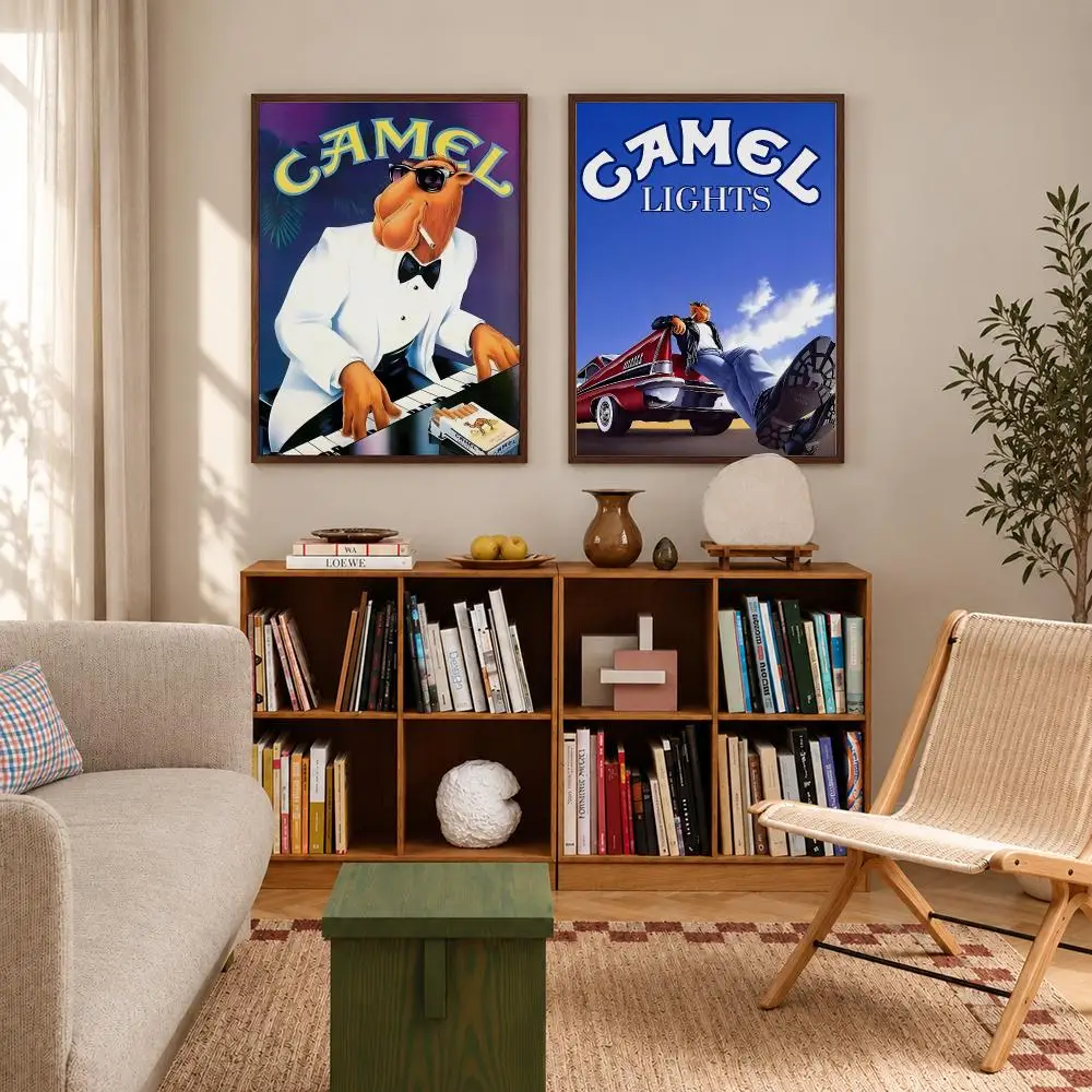 Vintage Tobacco Brand Camel Cigarettes Poster Self‑Adhesive Waterproof Poster Sticker Wall Art Home Decor