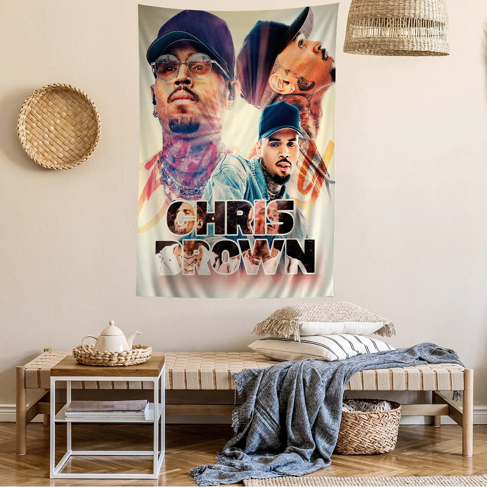 C-Chris B-Brown  Anime Tapestry Hippie Flower Wall Carpets Dorm Decor Wall Hanging Home Decor