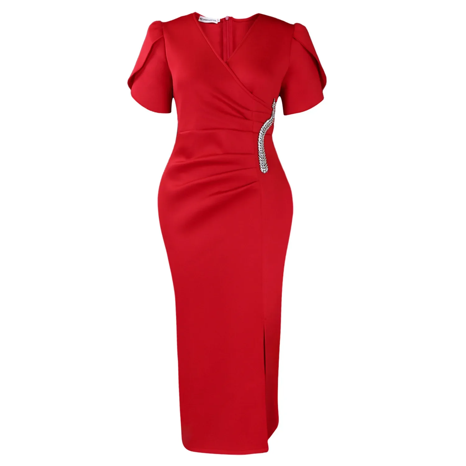 

Элегантные африканские платья для женщин, летнее африканское платье с коротким рукавом и v-образным вырезом из полиэстера, вечернее длинное платье Dashiki, африканская одежда