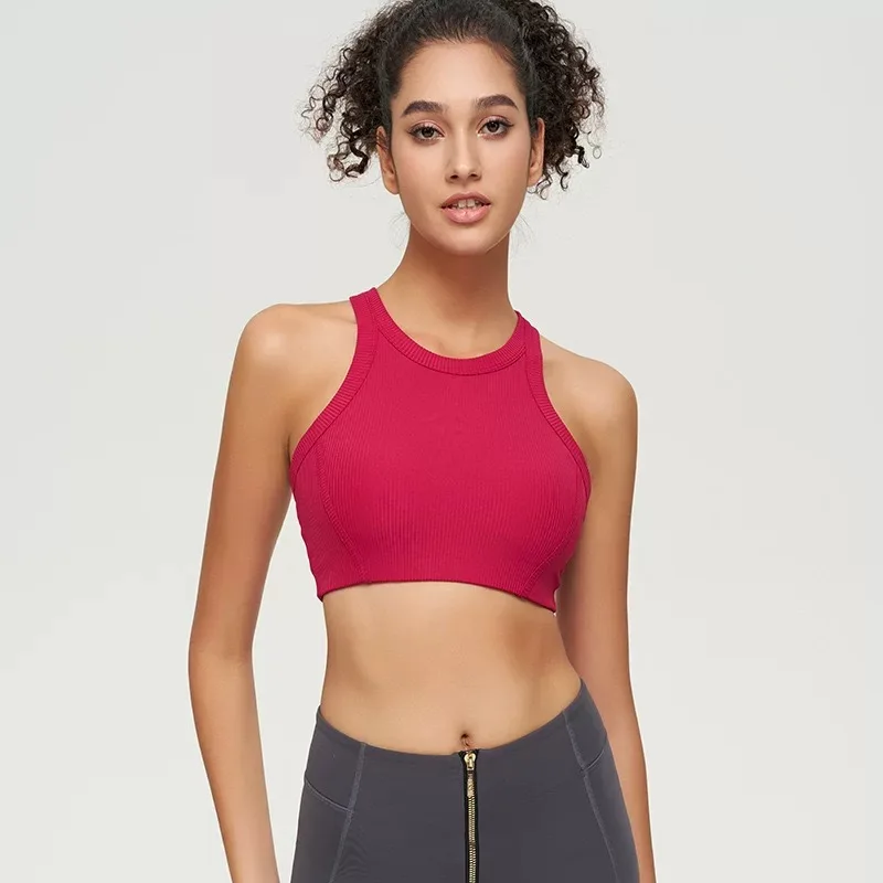 Sports Vest Bra Integrated with Running Training Sports Underwear Breathable Sportswear Yoga Shock-proof Vest Clothing