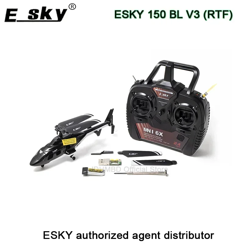 ESKY 150 BL MINI Scale 6 DOF FXZ Flight Controller Altitude Hold Flybarless RC Helicopter RTF Air wolf Dla dzieci Zabawka na zewnątrz