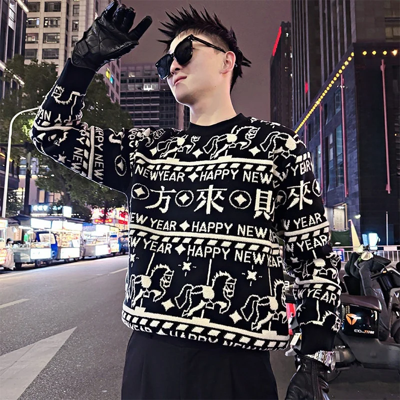 

Trendy Knitted Sweater Hoodie ex Winter Warm Faion Soft Acrylic Polyester Nylon Blend Long Sve round Ne Sweatirt