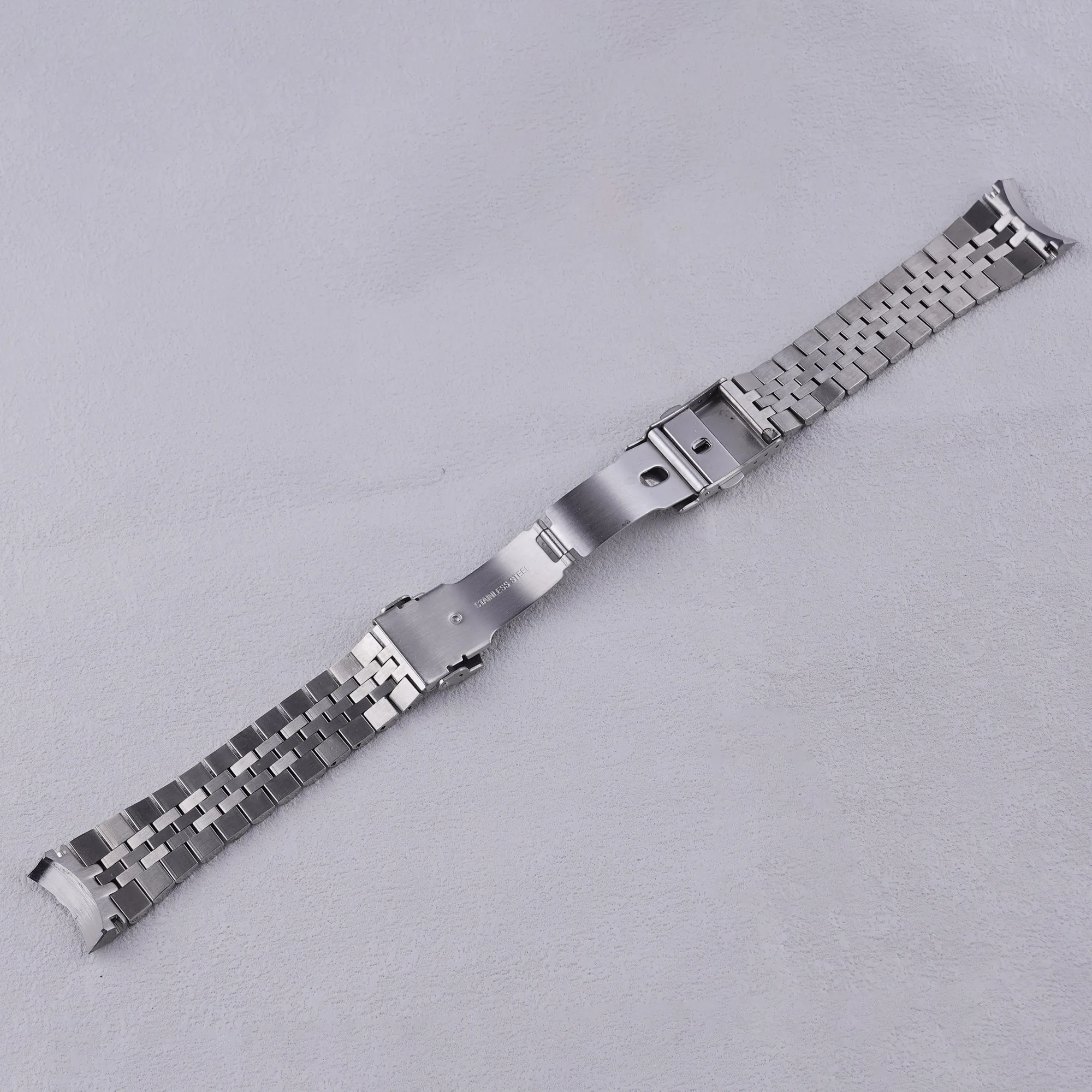 ل شرقي كاماسو/ماكو III 22 مللي متر الصلبة منحني نهاية الفولاذ المقاوم للصدأ الفضة اليوبيل حزام (استيك) ساعة حزام أساور فاخرة بواسطة Carlywet #5