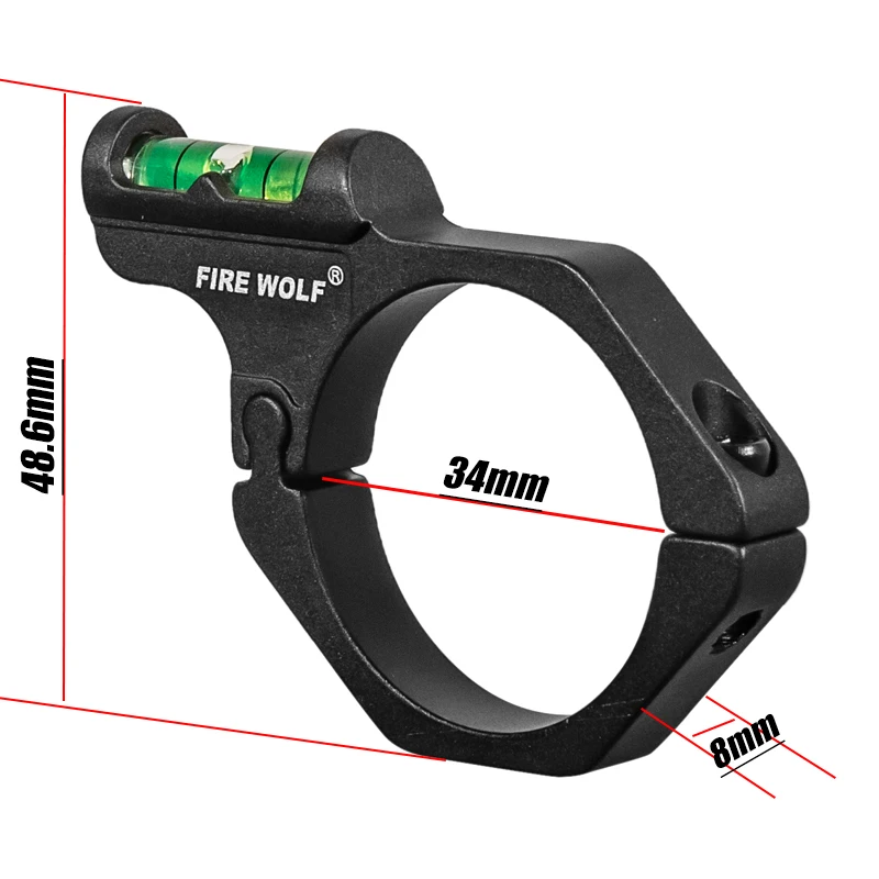 FIRE WOLF 34mm Scope Bubble Level Anti Cant Device Spirit Level for Riflescope Tube  Aluminum Mount