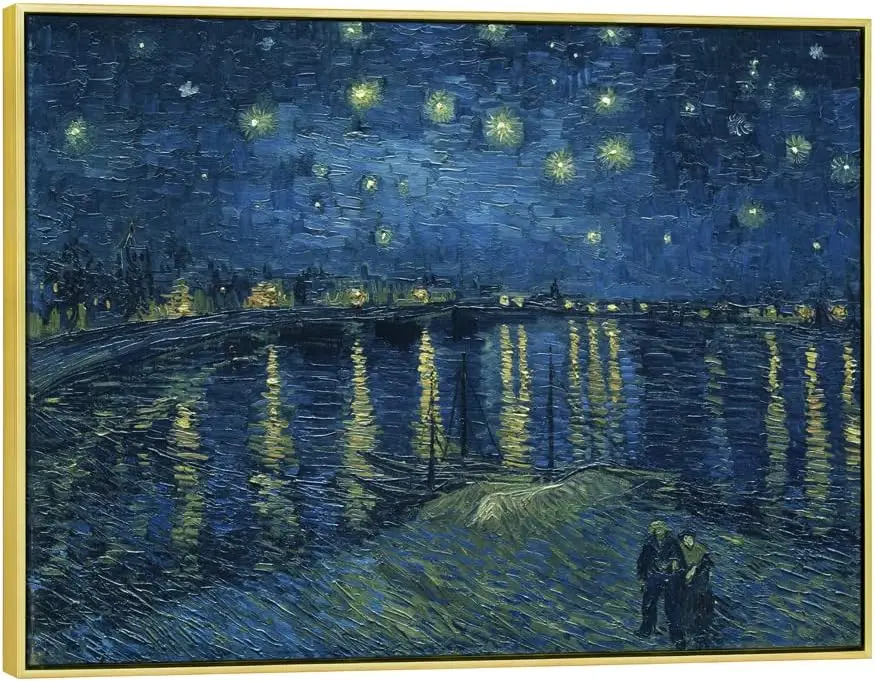 

Печать на холсте в рамке «Звездная ночь над Роною» Ван Гога, абстрактное настенное искусство для домашнего декора