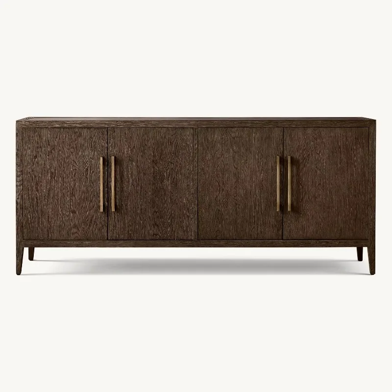 

High Quality Luxury Sideboard Double Door Design Wooden Buffet Gold Cabinet Sideboard Villa Apartment Hotel Home Furniture